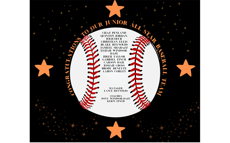 Congratulations to our 2025 junior  All Star baseball players