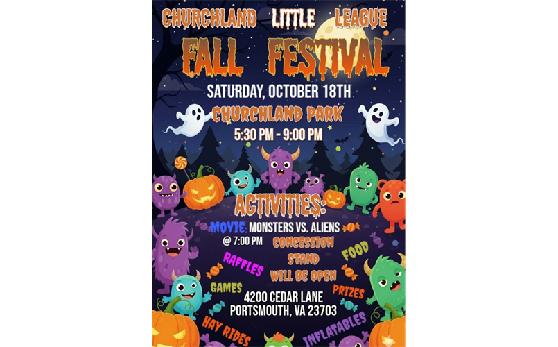 Join us for our Fall Festival on October 18th. Open to the public